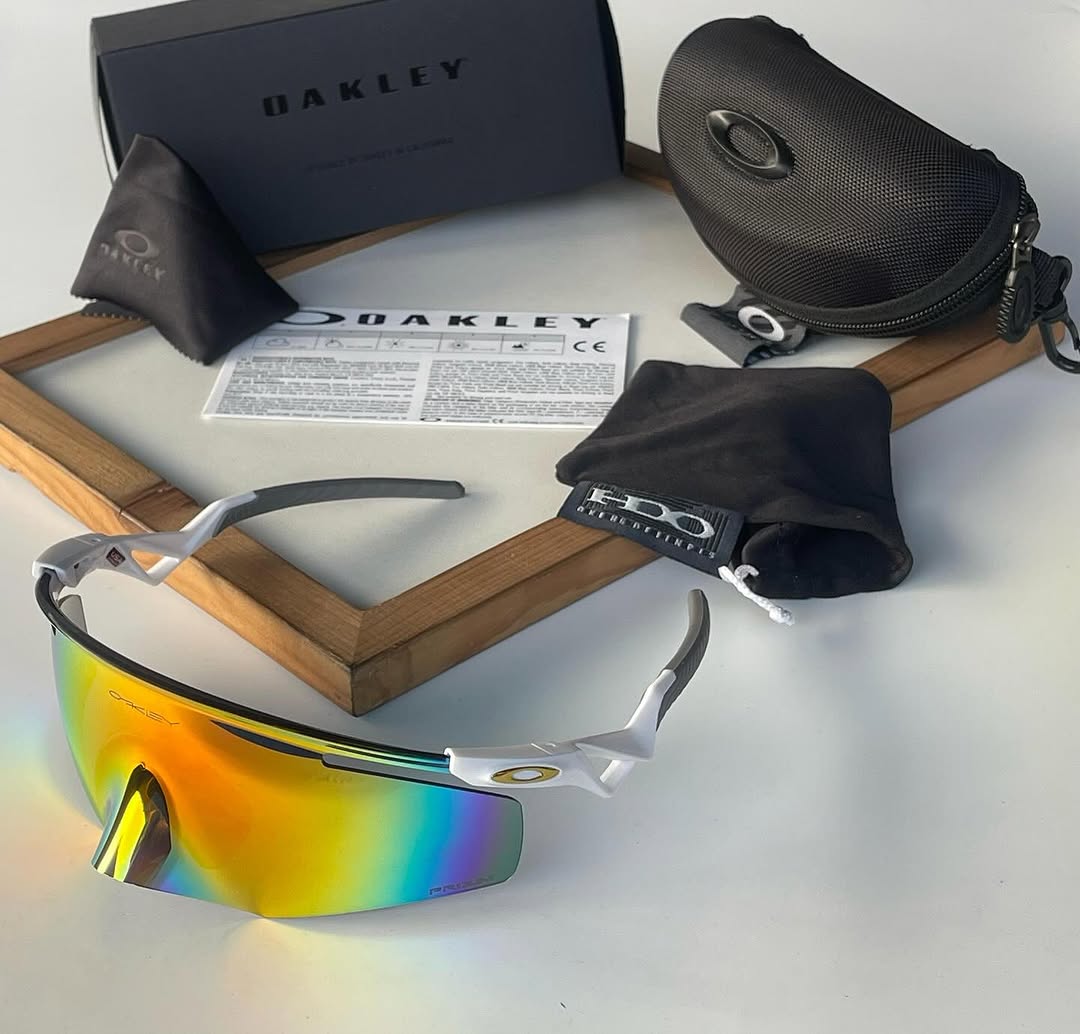 Oakley KATO QNTM UV protected Sport Sunglasses WHITE ORANGE