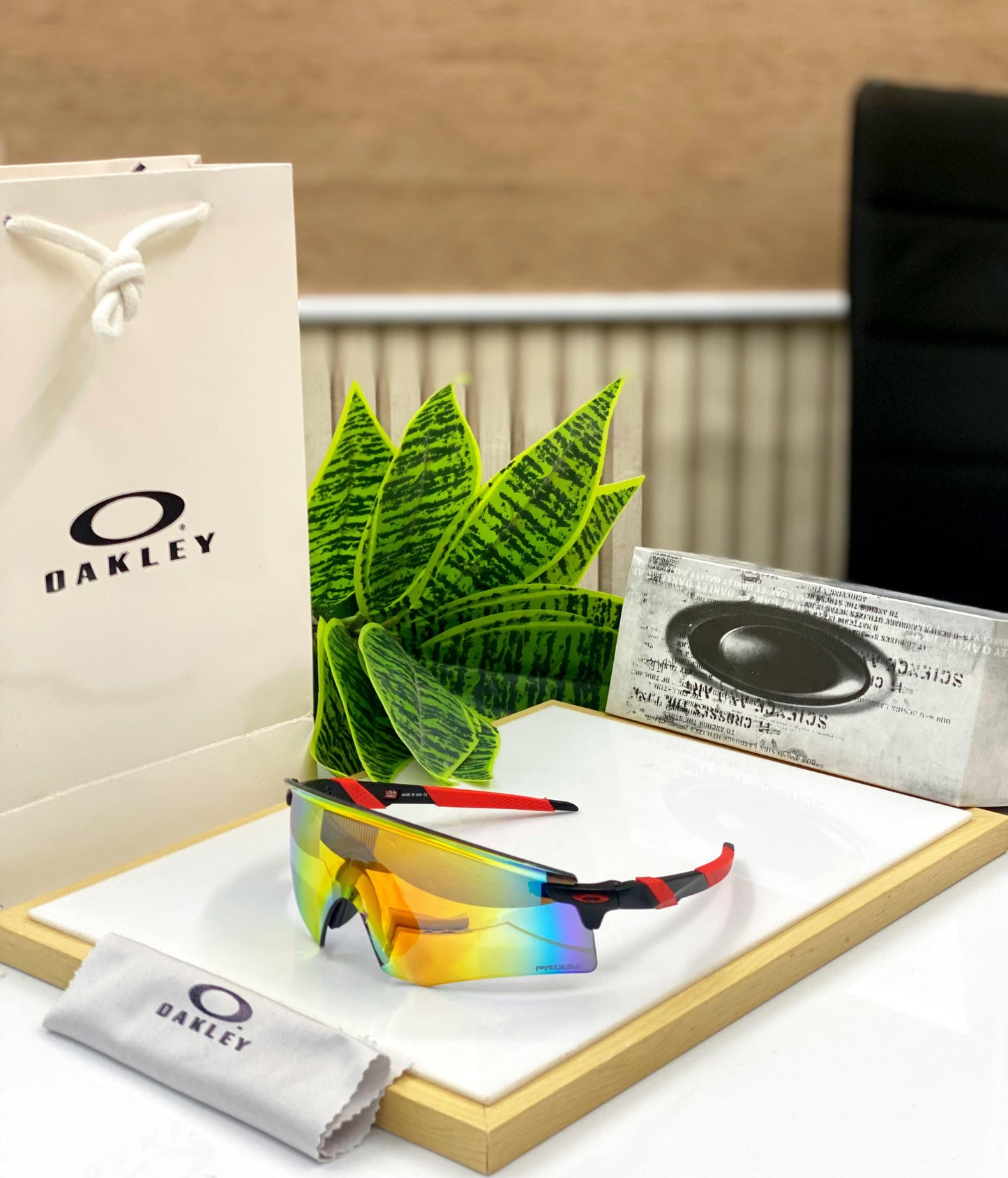 OAKLEY Encoder Sports Sunglasses (BLACK  ORANGE)