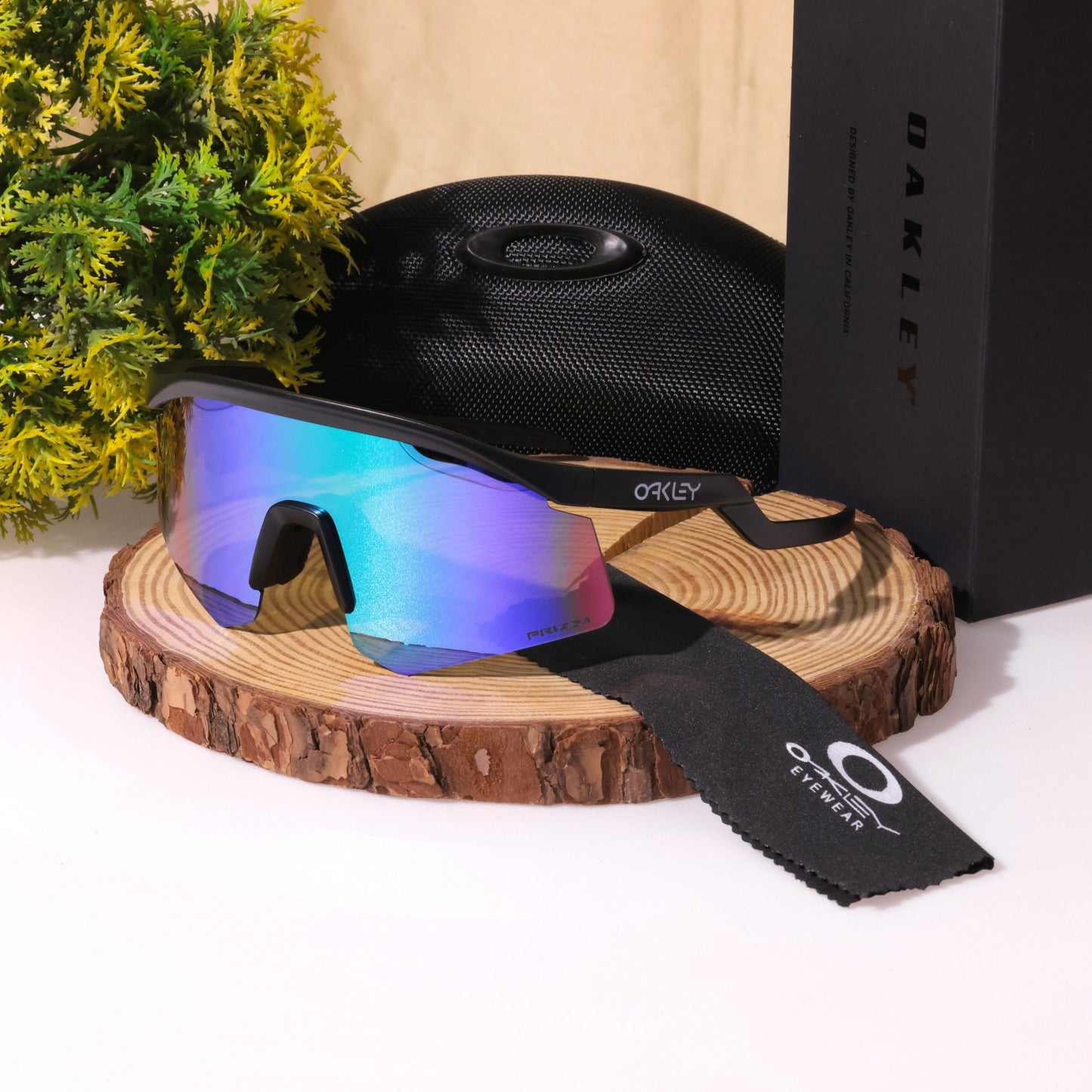 Oakley hydra UV protected Sport Sunglasses Black Green