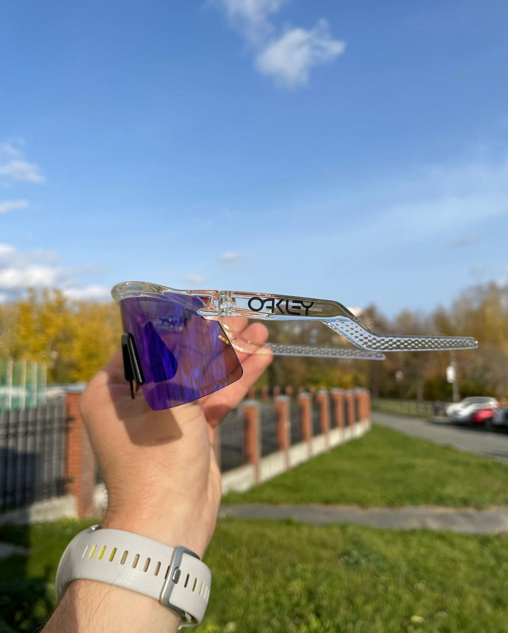 Most Awaited Sports Transparent Black Crystal Violet Mirror Prizm UV-400 Sunglasses