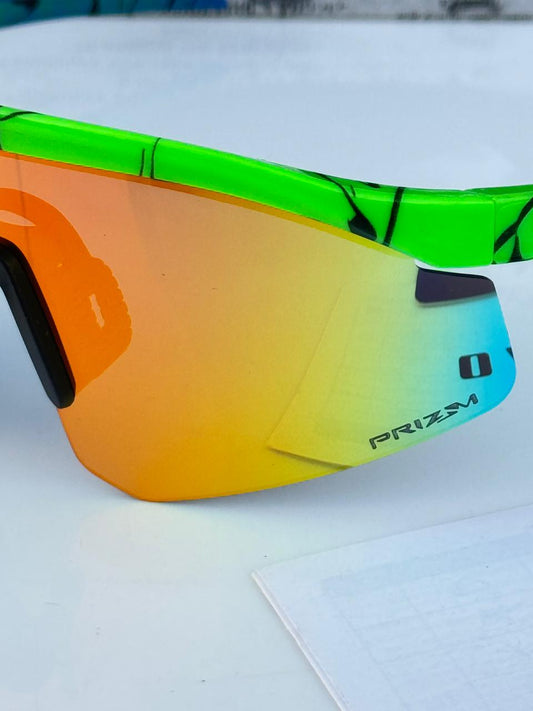 Most Awaited Sports Peacock Green Red Mirror Prizm Sunglasses