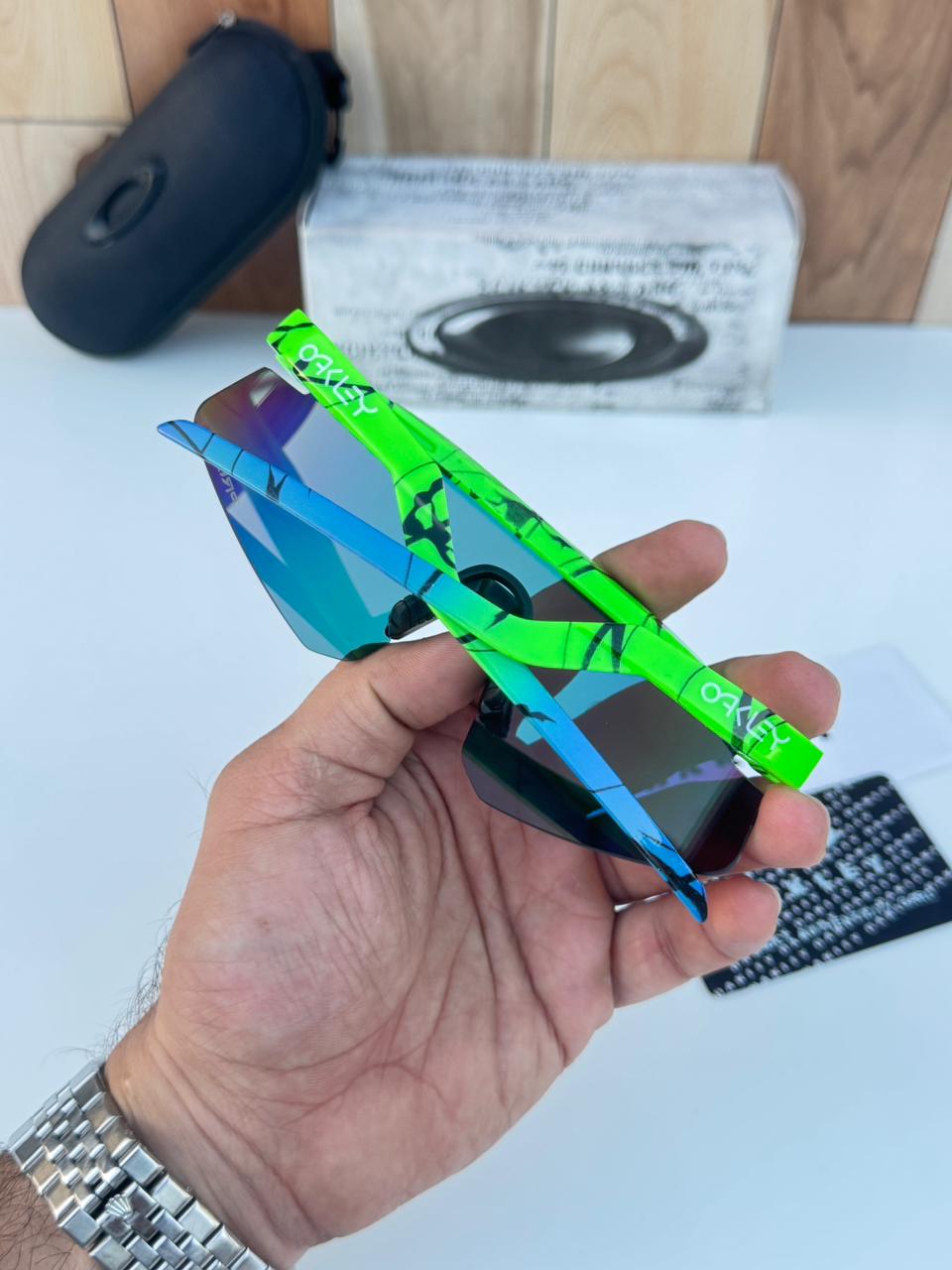 Most Awaited Sports Peacock Green Red Mirror Prizm Sunglasses