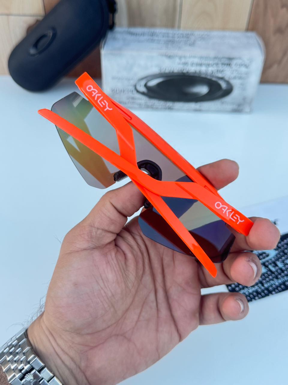 Most Awaited Sports Orange Ice Blue Mirror Prizm Sunglasses