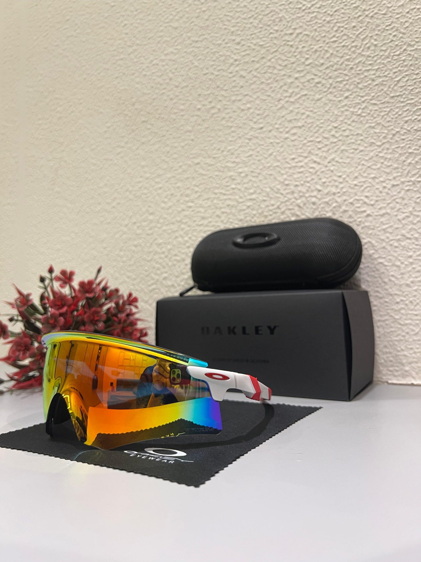 Oakley Encoder UV protected Sport Sunglasses RED WHITE