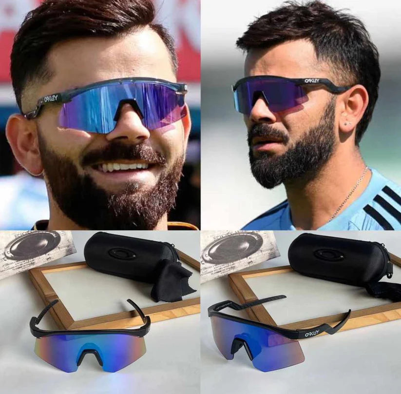 Oakley hydra UV protected Sport Sunglasses BLACK & BLUE