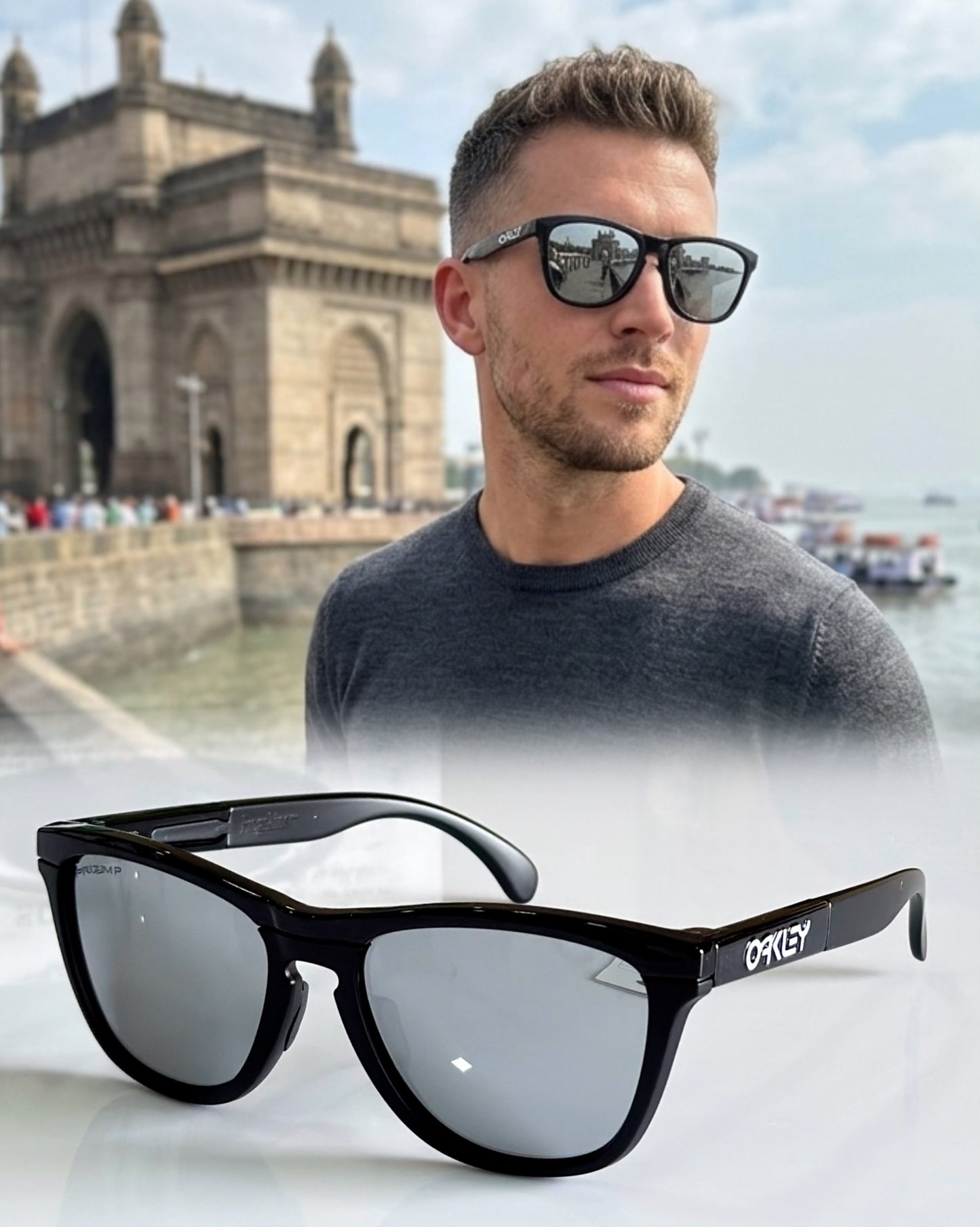 New Sports Fashion Sunglasses-FROG.S/BLACK SILVER