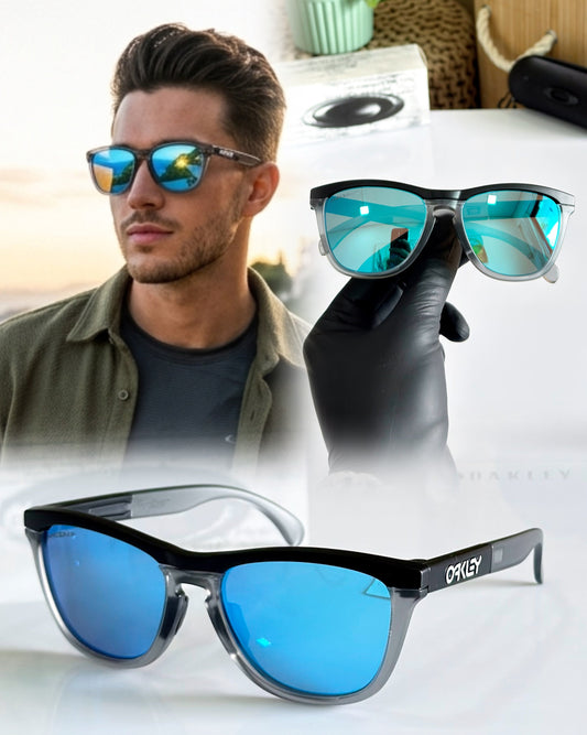 New Sports Fashion Sunglasses-FROG.S/GREY BLUE MERCURY